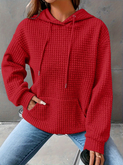 Lizzy - Cozy Waffle Grid Hoodie
