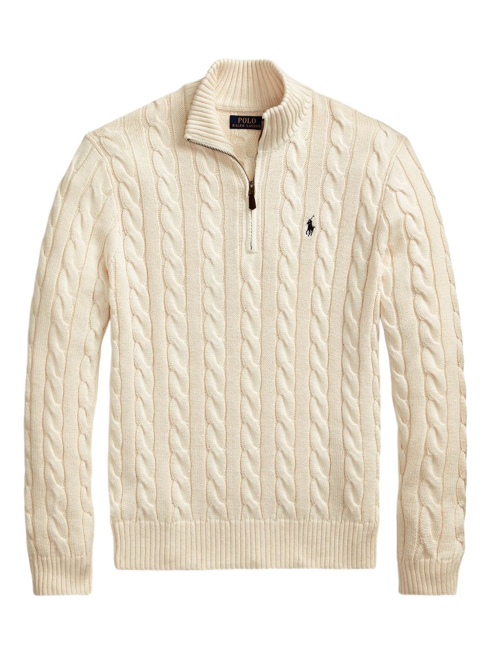 RL- Cable-Knit Cotton Quarter-Zip Jumper