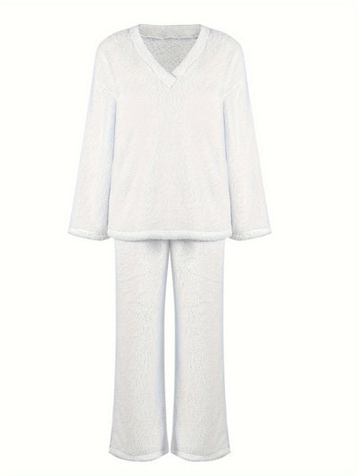 Melita - Cozy Elegant Women's V-Neck Set