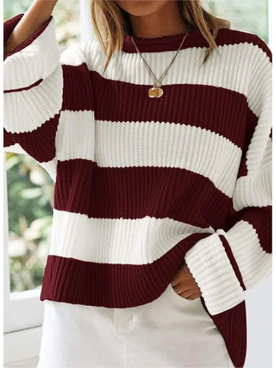 Sasha - Striped Oversized Knit Sweater