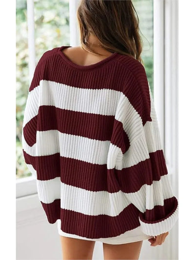 Sasha - Striped Oversized Knit Sweater