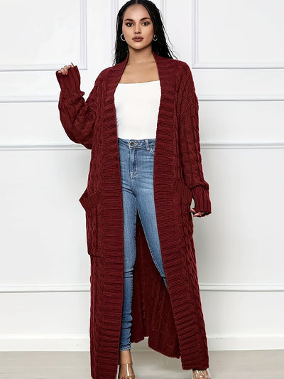 Samya™ - Extra-Long Cable Knit Cardigan