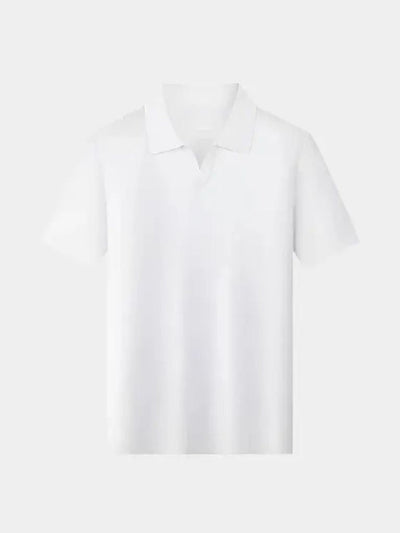 Casual Buttonless Knit Polo Shirt
