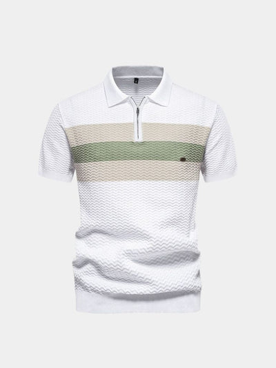 Classic Fit Quarter Zip Business Casual Short Sleeves Polo