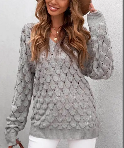 Karen - Elegant Knitted V-Neck Sweater