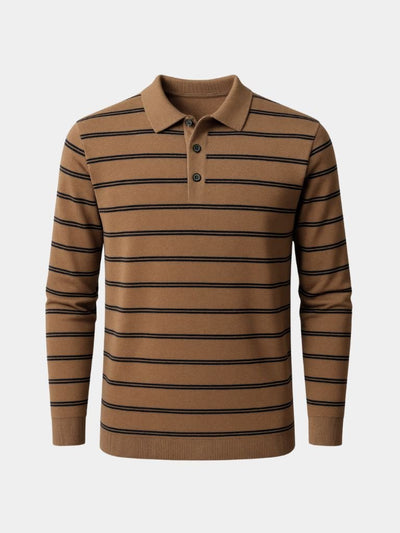 Navy Sunset Striped Polo
