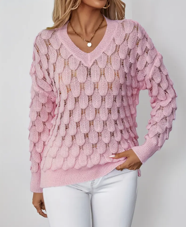 Karen - Elegant Knitted V-Neck Sweater