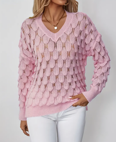 Karen - Elegant Knitted V-Neck Sweater