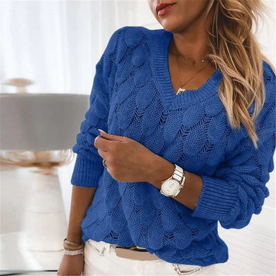 Karen - Elegant Knitted V-Neck Sweater